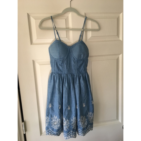 Light Blue Embroidered Summer Dress - Picture 1 of 2